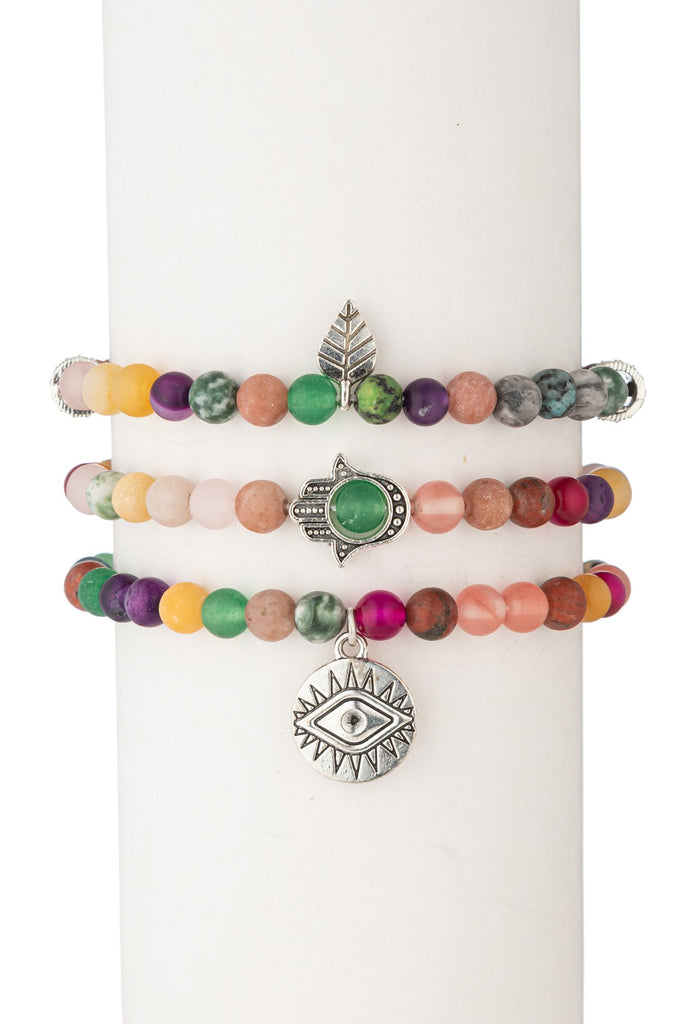 Toya Bracelet Set - Rainbow Agate
