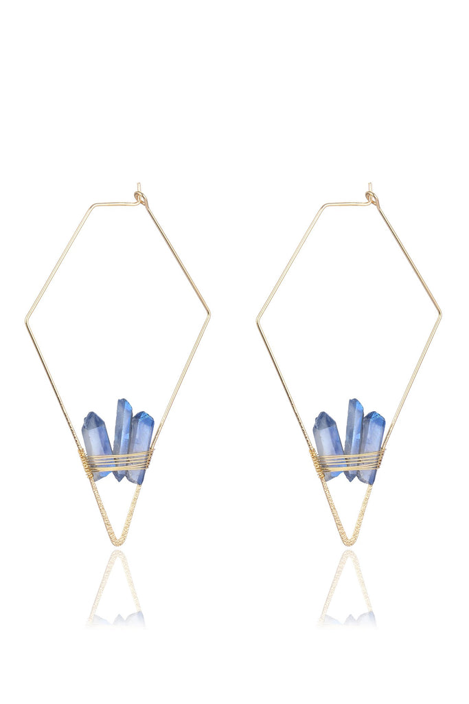 Kite Quartz Earrings - Blue