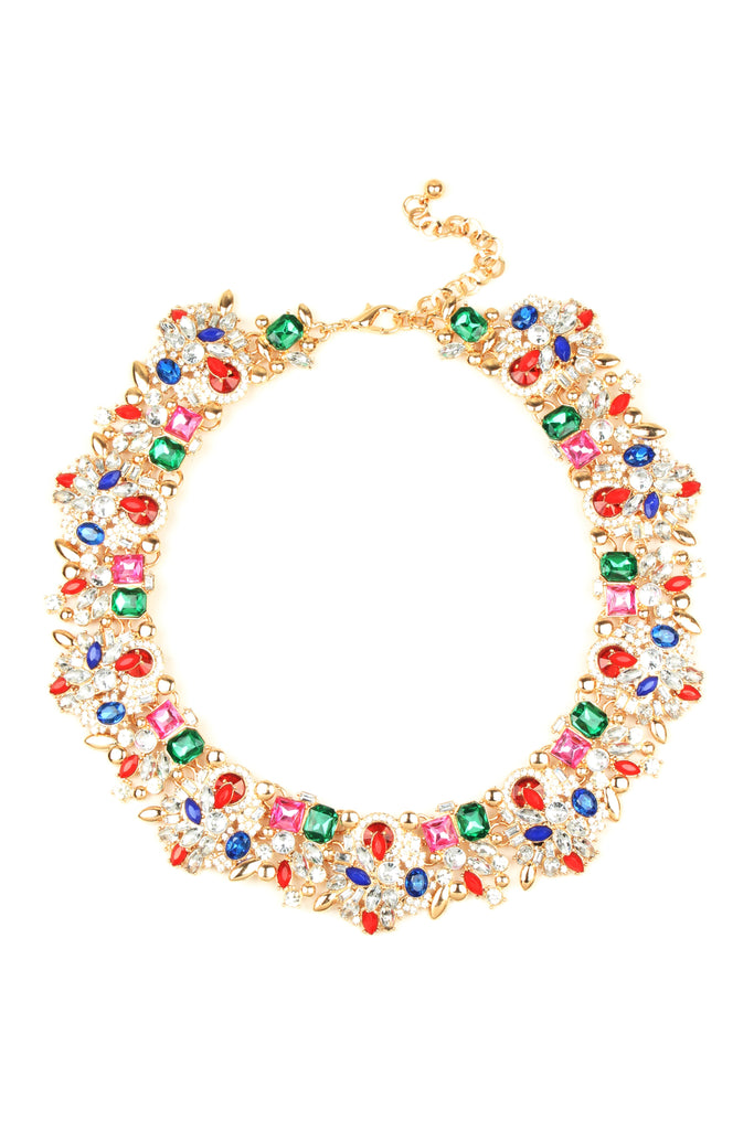 Glass pearl ivy red collar necklace.