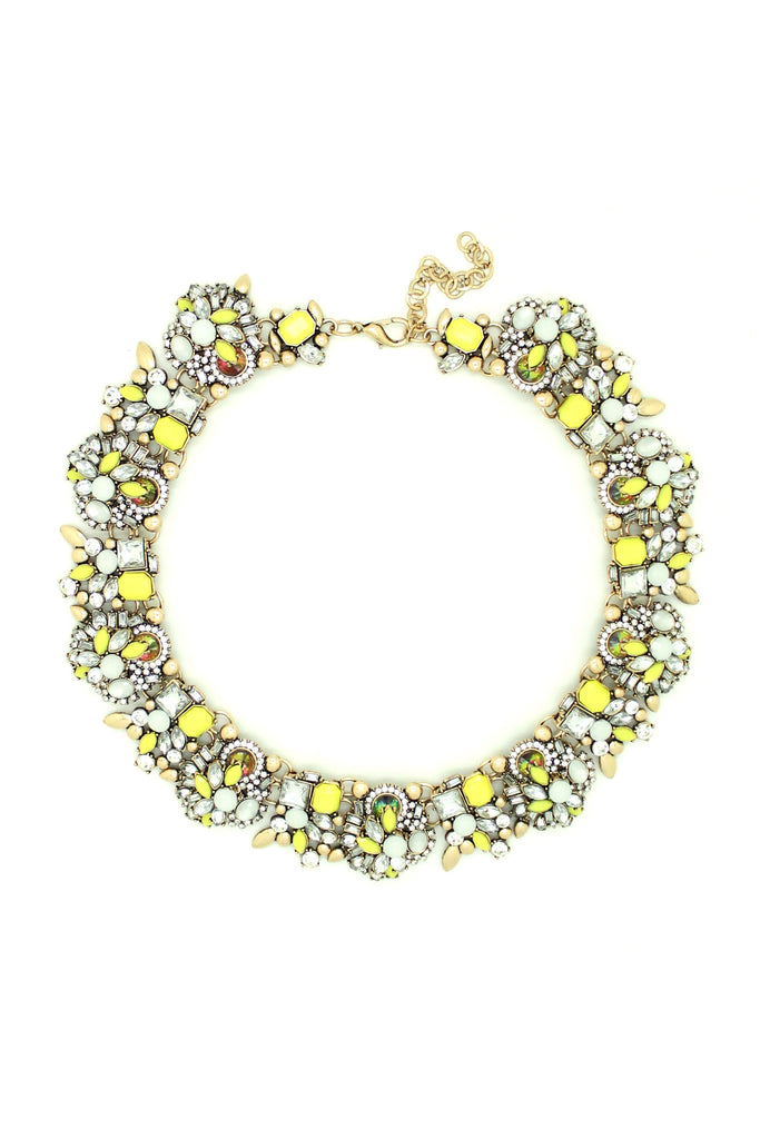 Glass pearl ivy pastel collar necklace.