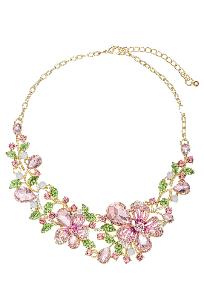 Madison Pink Floral Statement Necklae