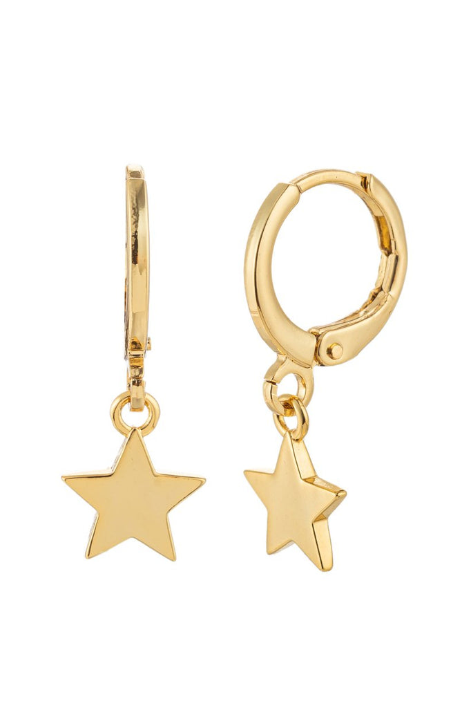 Star huggie earrings.