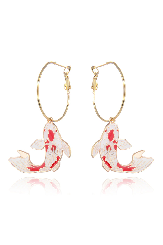 Koi fish statement earrings.