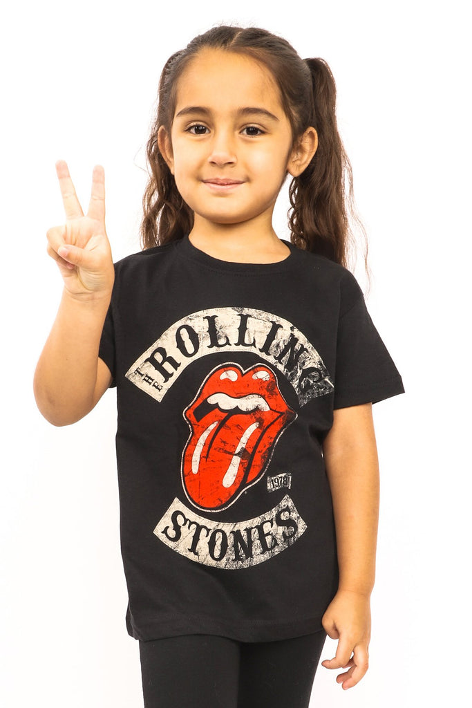 Kid's Rolling Stones T-Shirt - Tour '78 Tongue Logo - Black (Boys and Girls)