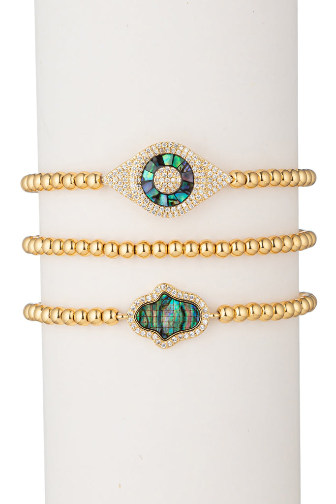 Laila Beaded Bracelet Set - Gold