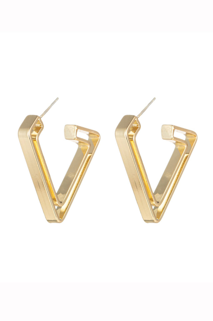 Geometric 24k gold plated earrings.