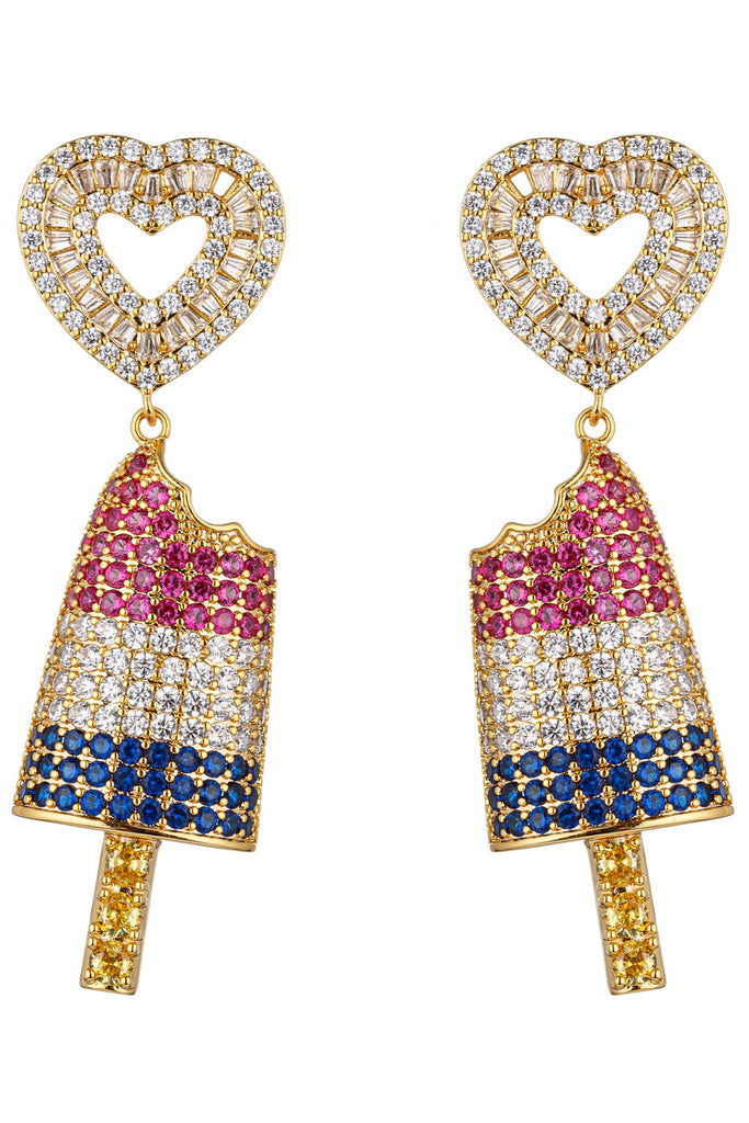 Ari Neapolitan Ice Cream CZ 18K Gold Plated Earring