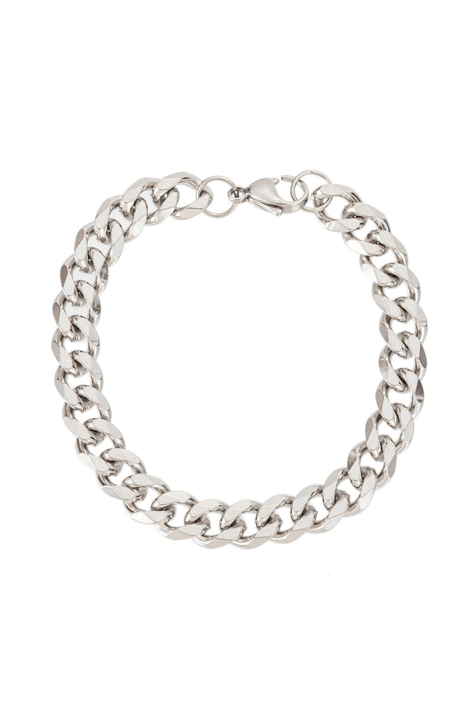 Silver titanium single strand bracelet.
