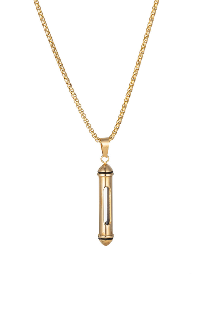 Gold tone titanium rope chain necklace.